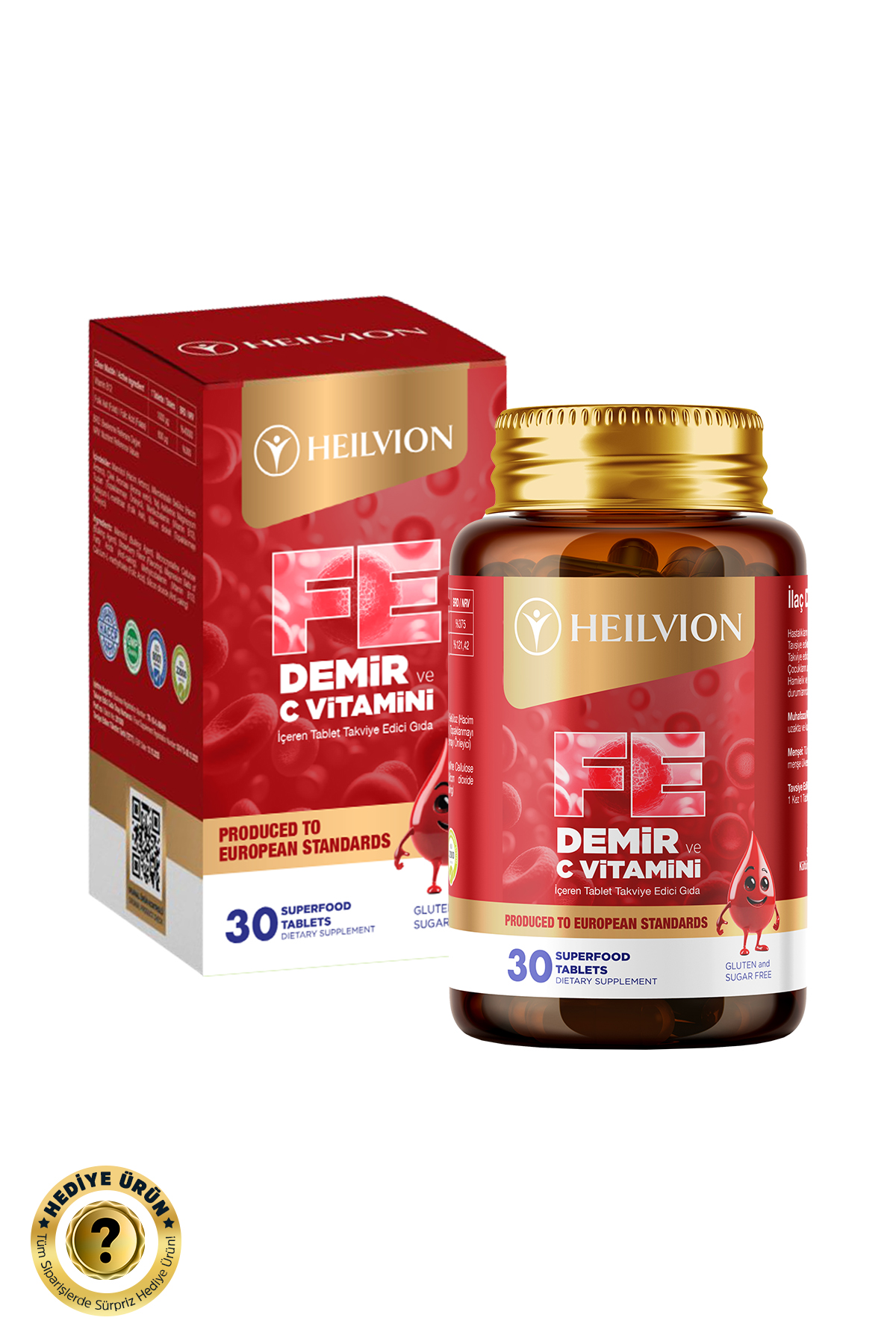 HEILVION Demir Vitamini (17 Mg) & C Vitamini İçeren Takviye Edici Gıda