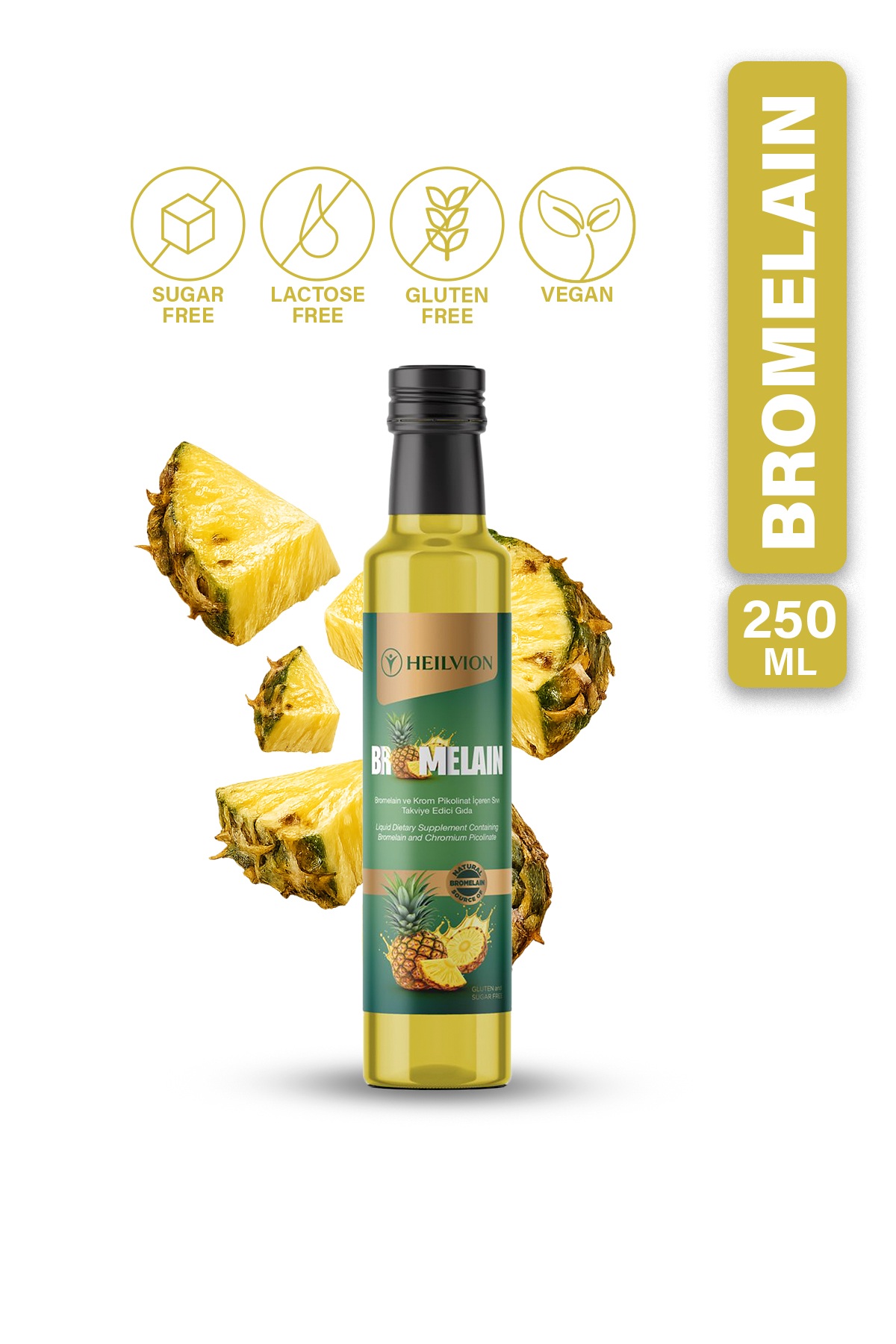 HEILVION Bromelain & Ananas Içeren Detox Mix Şurubu ( KOENZİM Q10 VE L-KARNİTİN ILAVELİ )