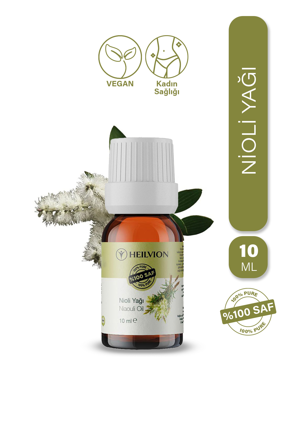 Heilvion Nioli Uçucu Yağı %100 Saf ve Doğal 10 ml Kadın Sağlığı (Genital Enfeksiyon) & Koku Önleme,Doğal Antiseptik